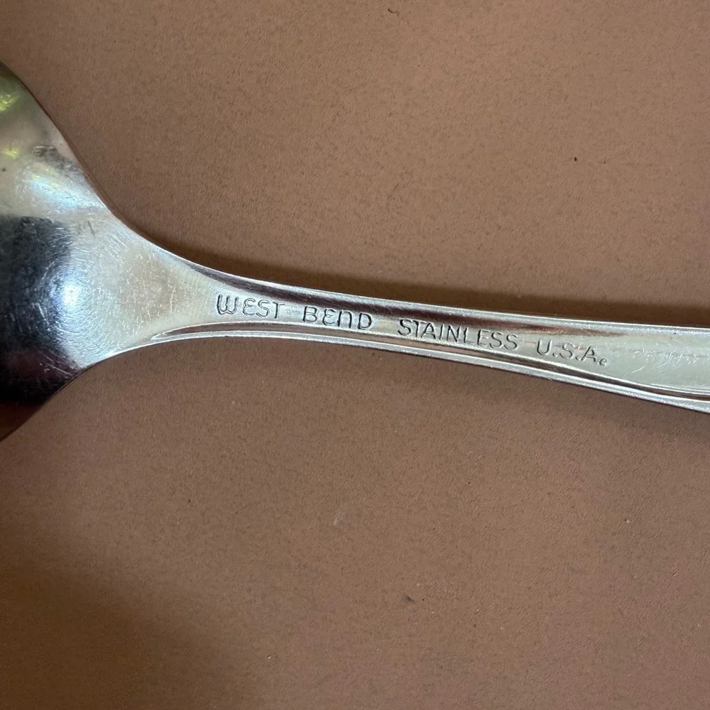 West Bend Twilight Rose Stainless Steel Spoons Set 6 Tablespoons 1 Soup Spoon